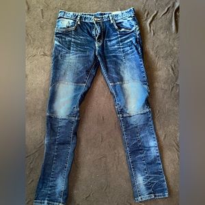 FLX JNS Smoke Rise Blue Jean Pant 38X34 Active Stretch 360 Comfort Slim Tapered